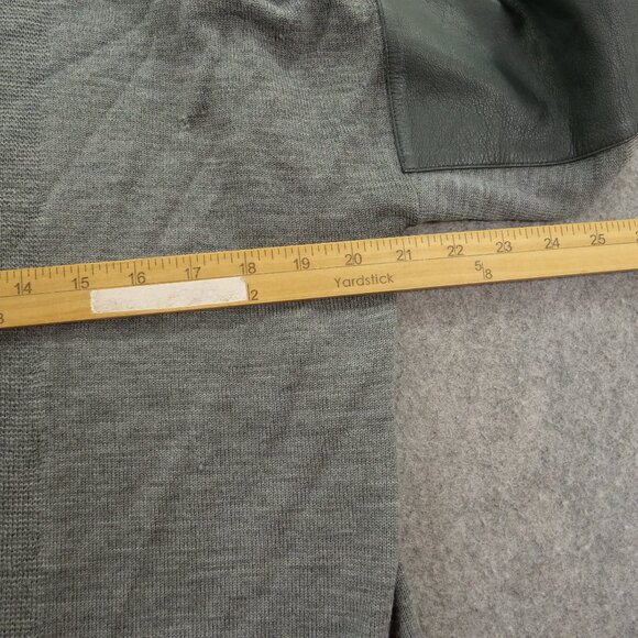 AX Armani Exchange Cardigan Sweater Womens Medium Gray Wool Leather - Picture 9 of 16